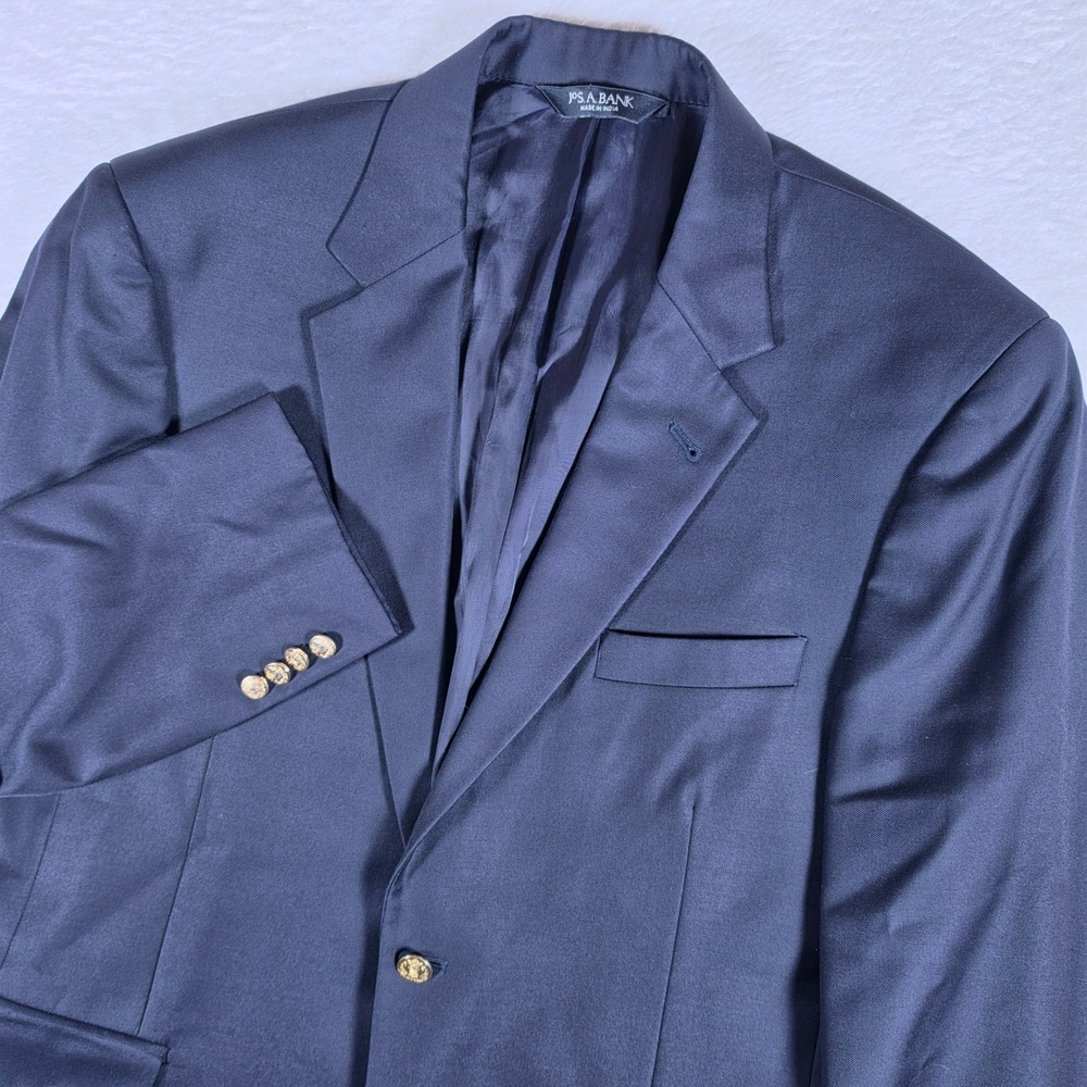 Jos. A. Bank Signature Collection Mens Navy Blue L/S Button up Crest Blazer